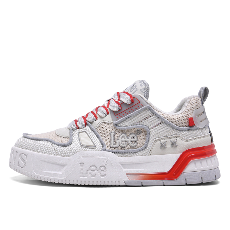 

Кроссовки для скейтбординга низкие с устойчивой к истиранию тканью Unisex Lee, белый