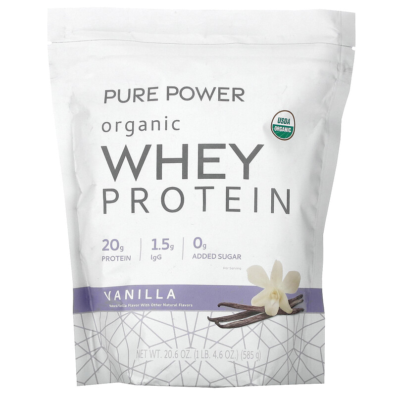 

Dr. Mercola, Pure Power, органический сывороточный протеин, со вкусом ванили, 585 г (1 фунт, 4,6 унции)