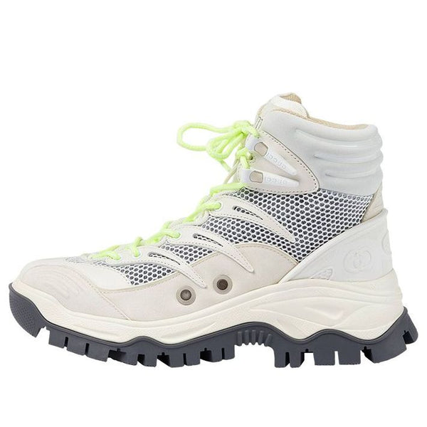 Кроссовки lace up ankle boot 'gray white' Gucci, серый