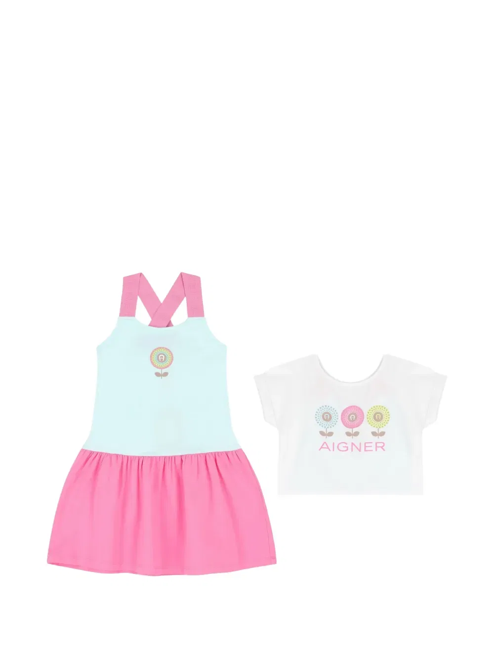 Платье с цветочным логотипом Aigner Kids, розовый