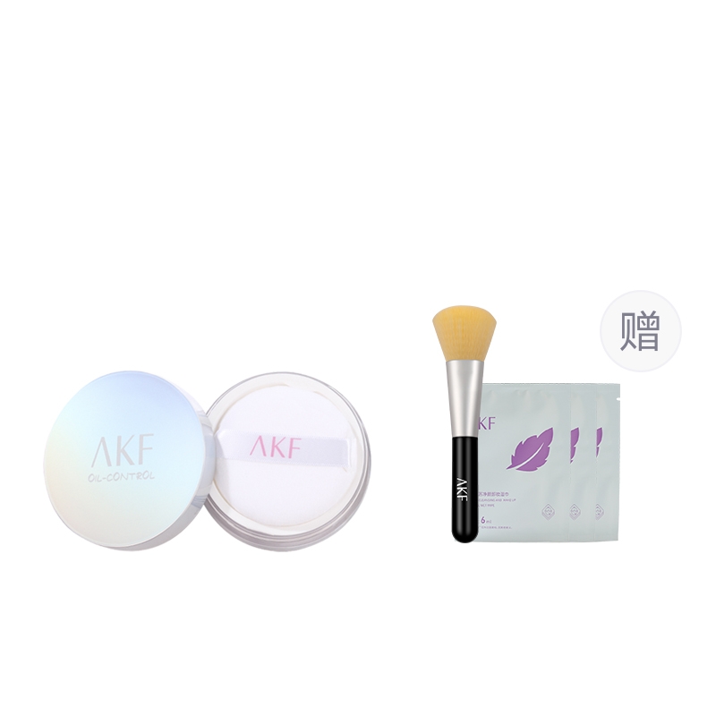 

Водостойкая и влагостойкая рассыпчатая пудра для контроля жира без переноса 10г AKF, New Oil Control Set with Brush + 18ml Makeup Remover Wet Tissue
