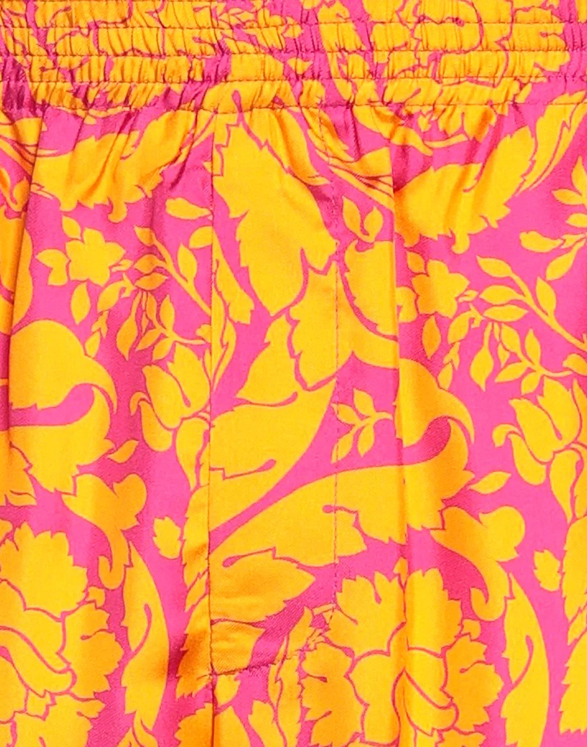 Шорты из шелка с цветочным принтом VERSACE фуксия — фото 4