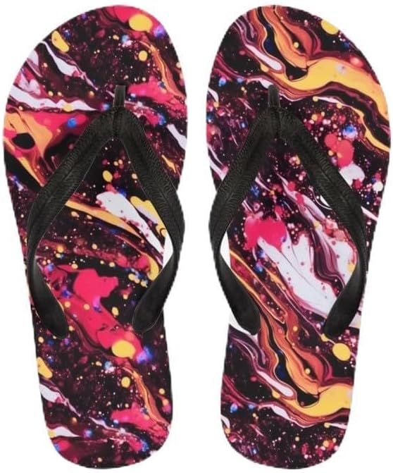 

Женские сандалии Semiouray с принтом граффити и бабочками, классические шлепанцы для пляжа, удобные шлепанцы, Multi-colour Marble Texture