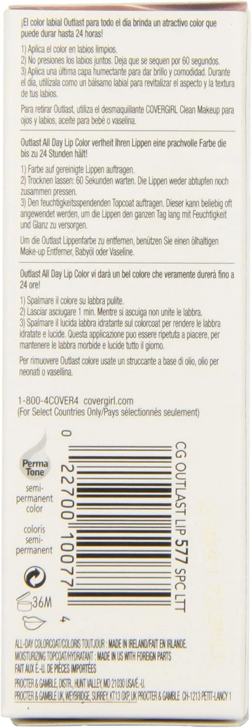 Помада CoverGirl Outlast All-Day Lip Color SPICED LATTE коричневый — фото 3