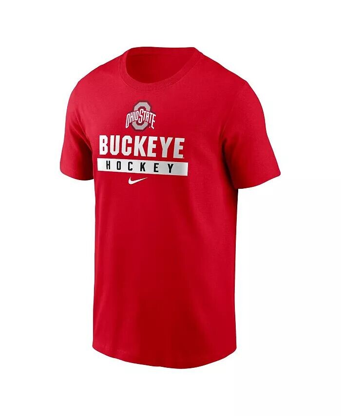 Мужская спортивная футболка Scarlet Ohio State Buckeyes для хоккея с шайбой Nike, красный — фото 3