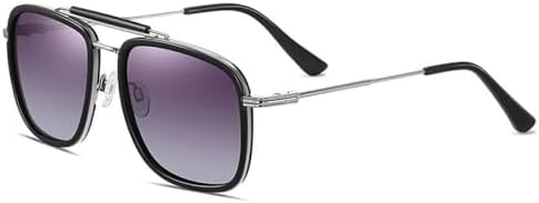 

Мужские солнцезащитные очки для женщин, солнцезащитные очки квадратной оправы, защита от УФ-излучения UV400, для вождения, рыбалки, плавания и пляжа MTZJH, 3366silver Purple