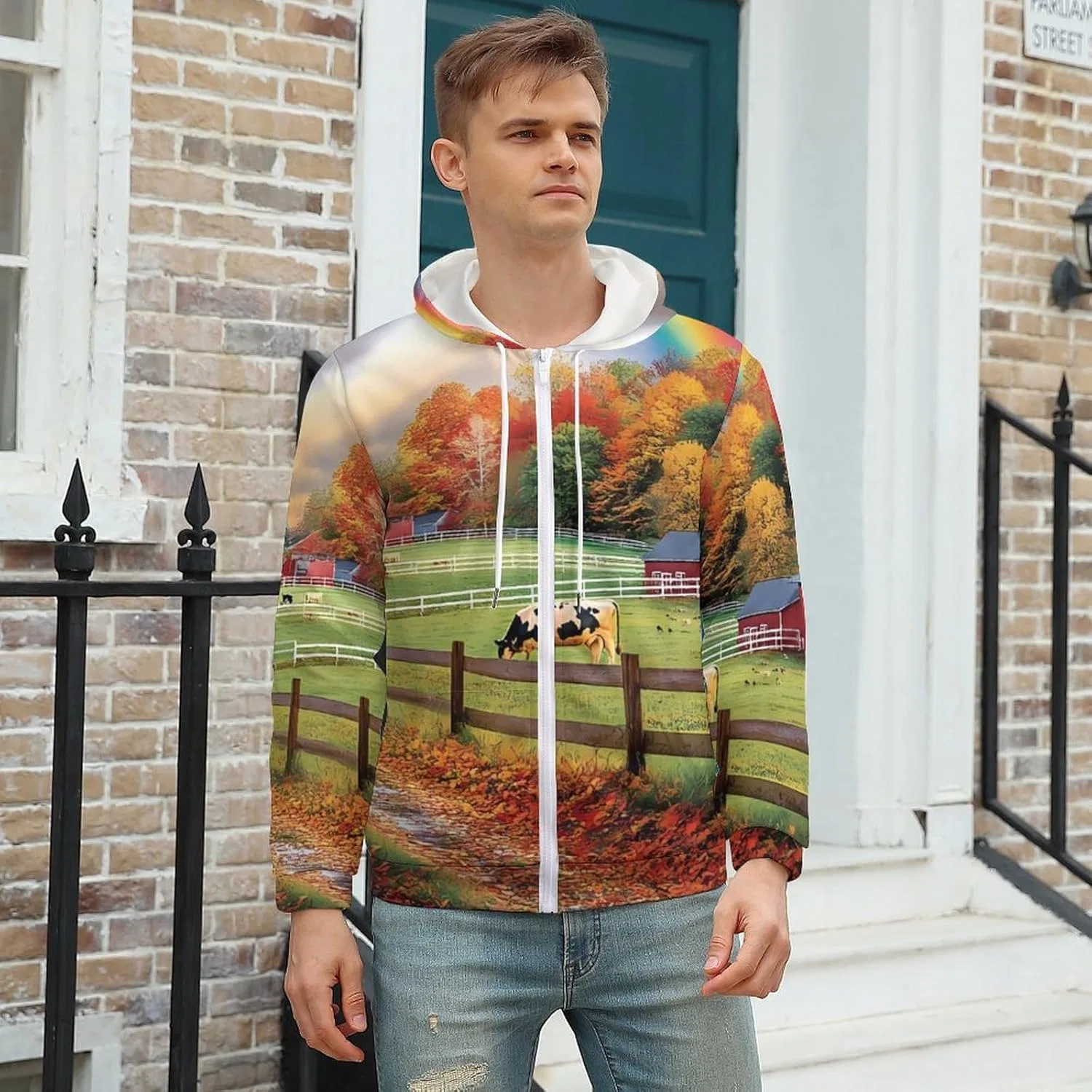 Мужская худи молния, мягкая, Fit, без бренда, Style — фото 3