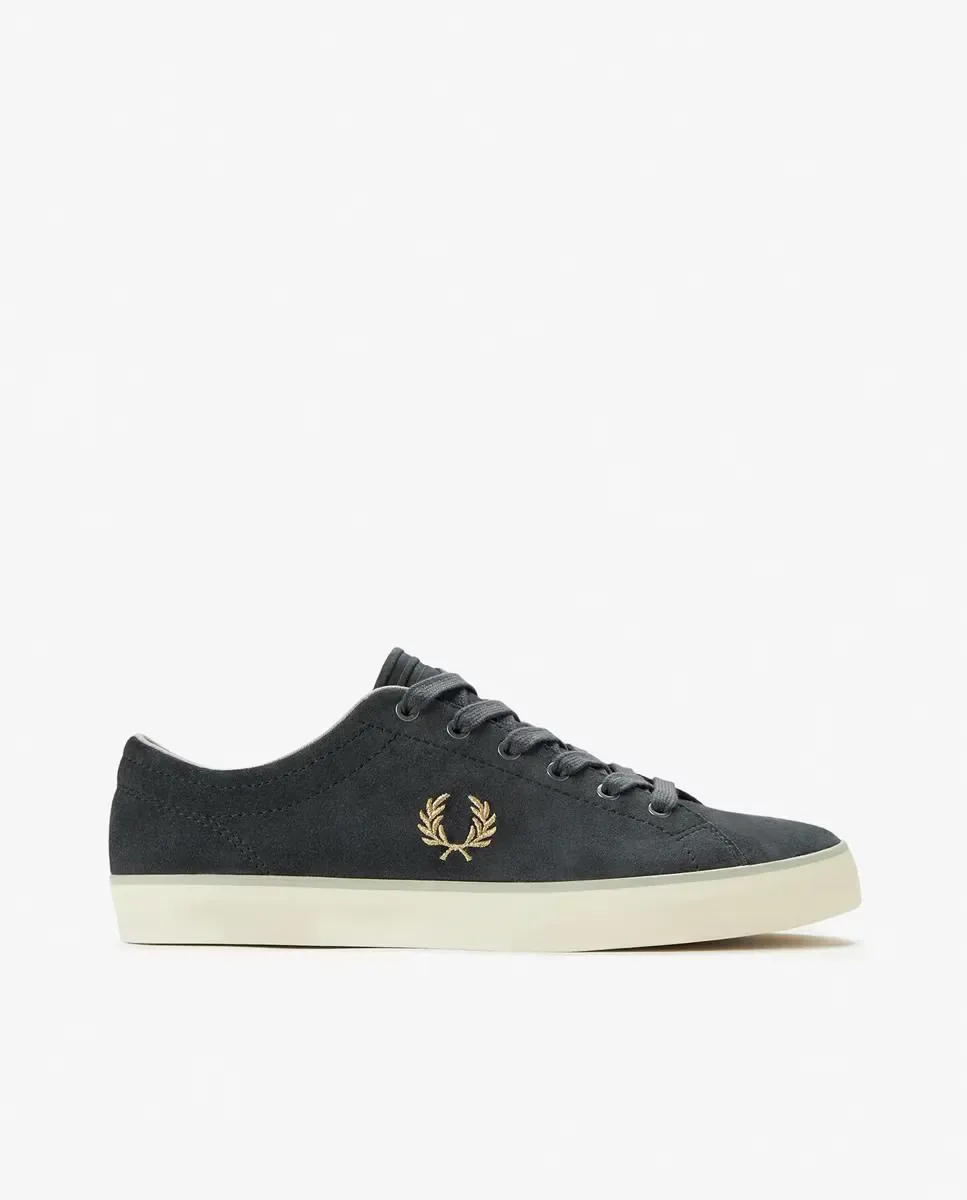 Мужские спортивные кроссовки Baseline с логотипом и шнурками Fred Perry, темно-серый
