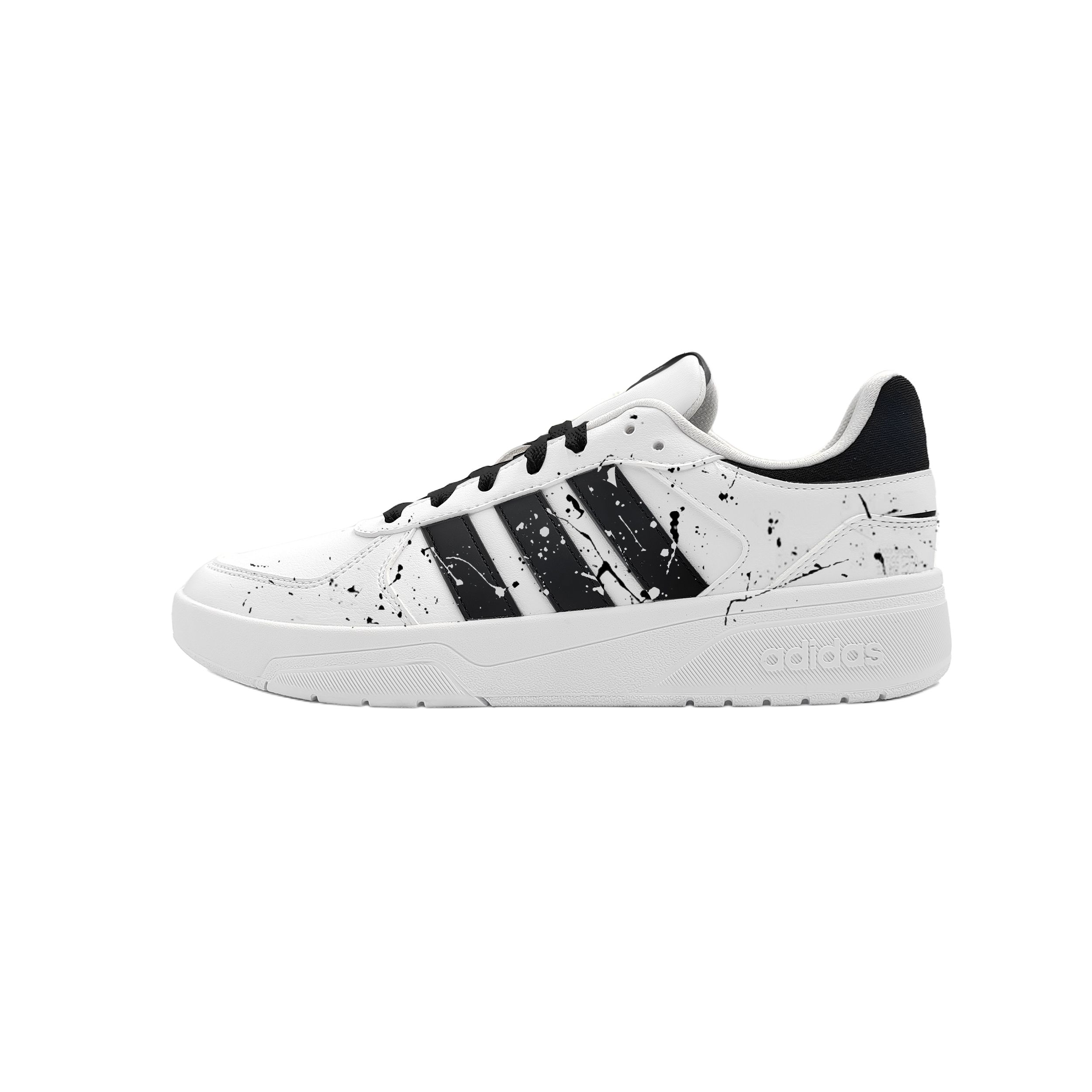 

Adidas Neo Мужские низкие скейтбордные кроссовки Courtbeat, окрашенные чернилами, износостойкие, черный