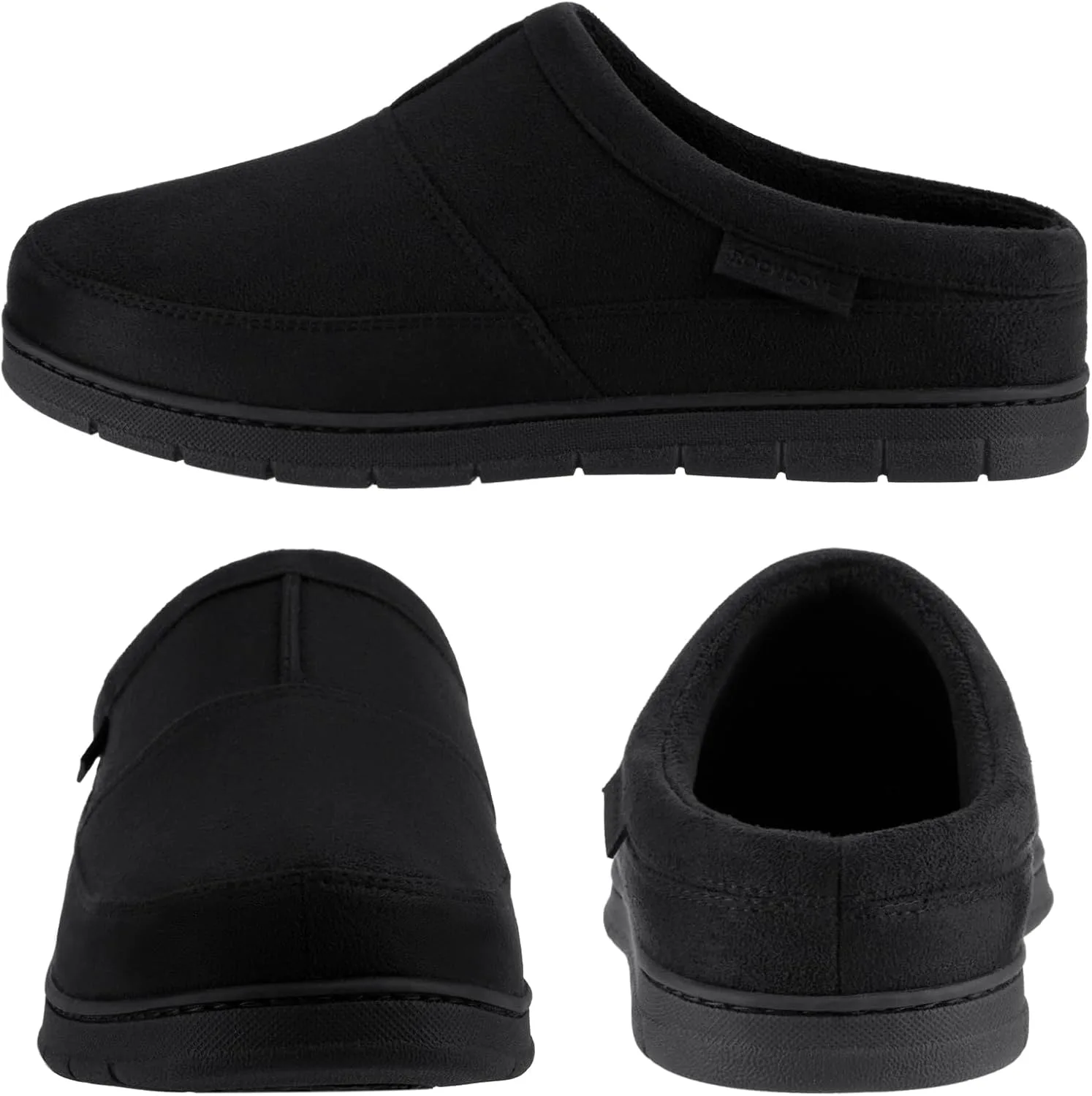 Мужские тапочки RockDove SoftStride из искусственной замши с мемори-пенной стелькой и подошвой для улицы и дома, черный — фото 3