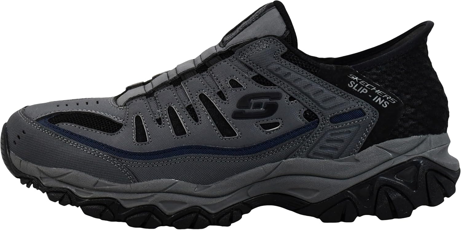 Мужские мокасины Skechers Afterburn M. Fit Ridgeburn без застежек с легким надеванием, Charcoal — фото 4