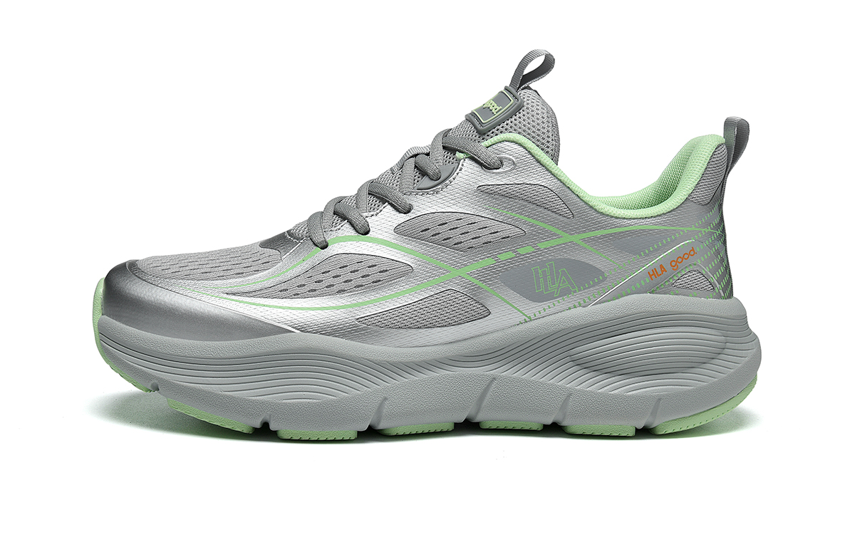 

HLA Мужские беговые кроссовки низкие белые серебристые бело-зеленые серебристые, цвет Silver