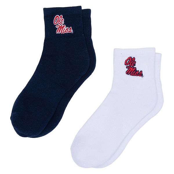 

Женские носки quarter-length white/navy ole miss rebels, 2 шт Zoozatz