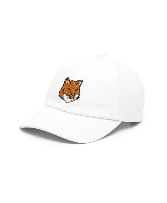 

Большая хлопковая шапка R с лисьей головой Maison Kitsuné, белый