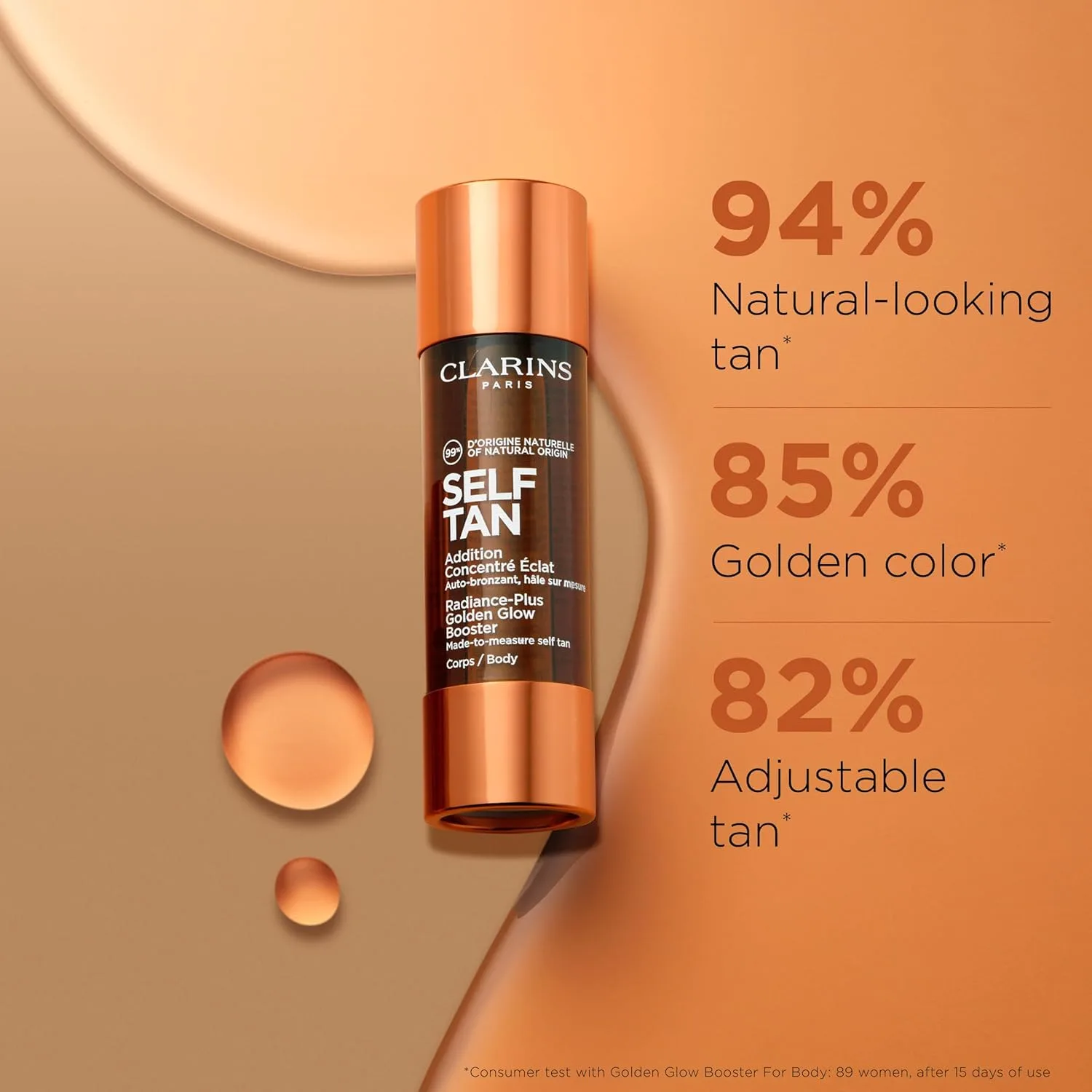 Clarins Self Tanning Body Booster, капли для автозагара для тела, чтобы смешивать с увлажняющим кремом, 30 мл 29,6 мл (1 шт.) — фото 2