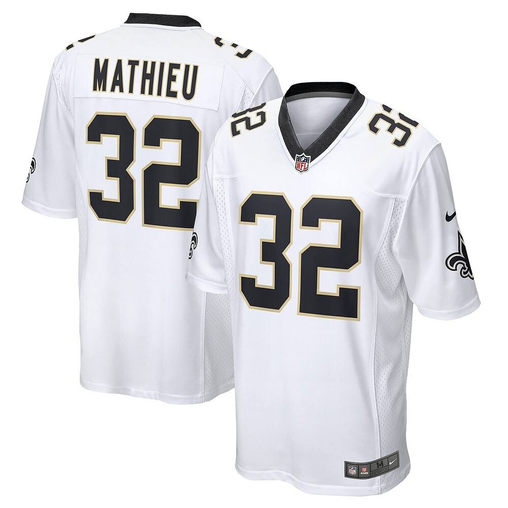 

Мужское белое игровое джерси Nike Tyrann Mathieu New Orleans Saints, цвет Snt White