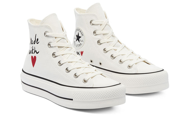Кроссовки chuck taylor all star lift high 'valentine's day - vintage white' Converse, белый — фото 3