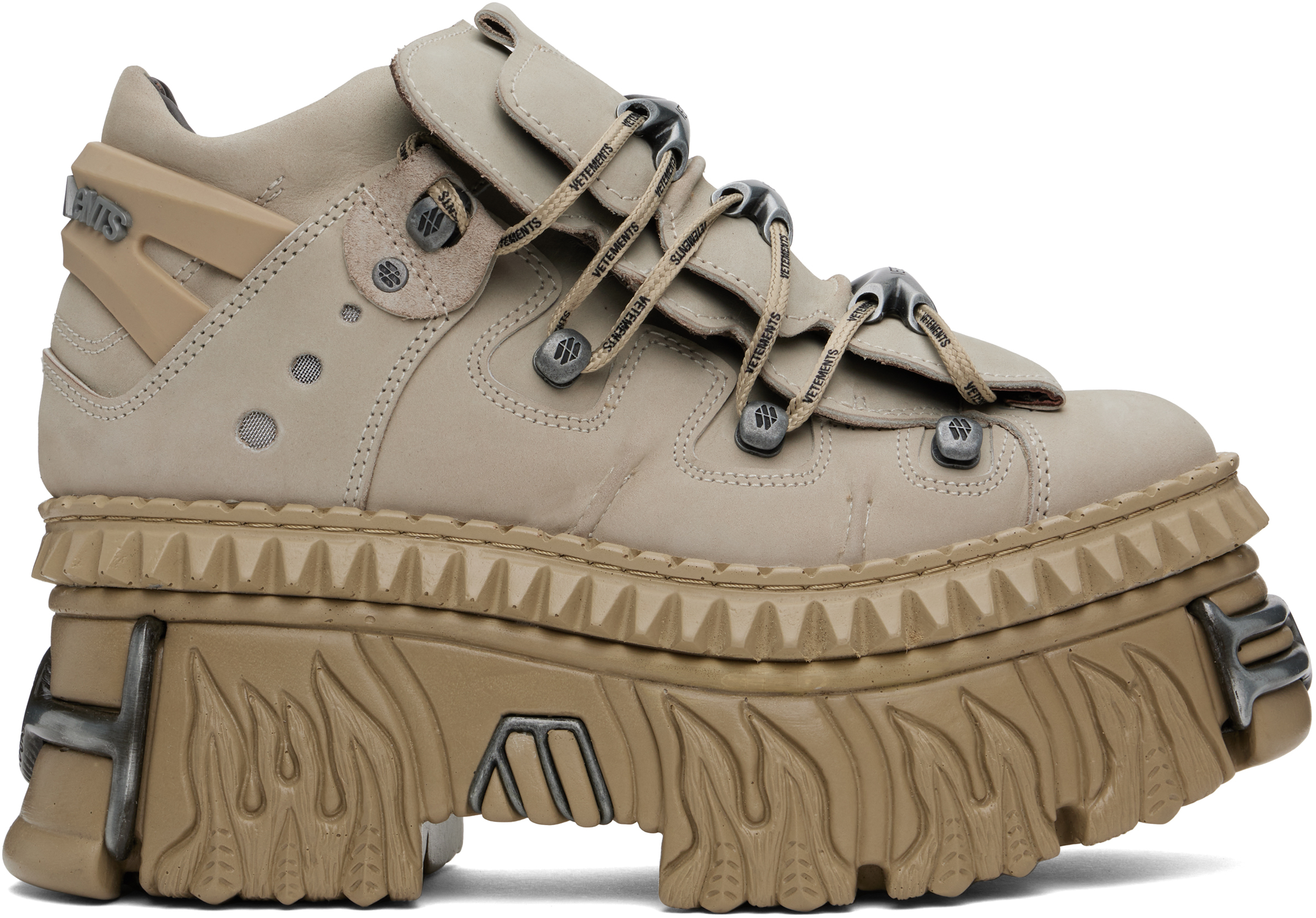 

Новые кроссовки Rock Edition Fire Platform VETEMENTS, бежевый