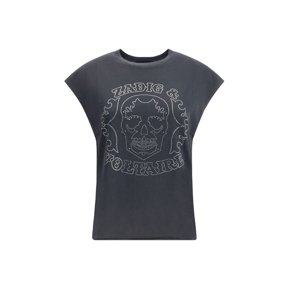 

Футболка со стразами и черепом Zadig & Voltaire, черный
