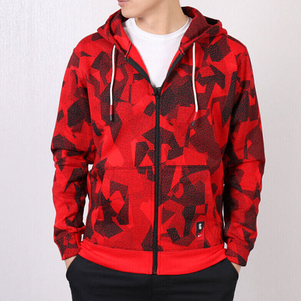 Куртка kyrie kyrie irving basketball sports fleece lined hoodie jacket red Nike, красный — фото 3