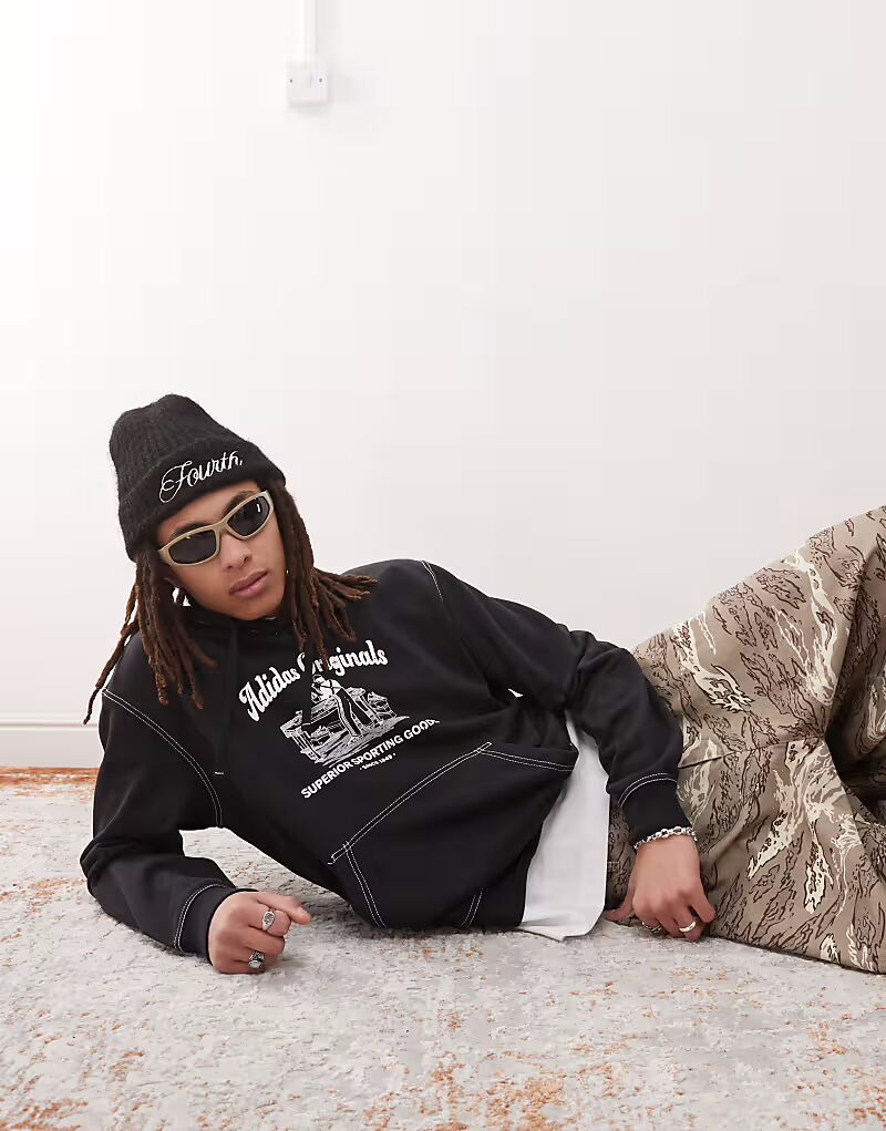 

Толстовка с капюшоном Adidas Originals Wabash черного цвета