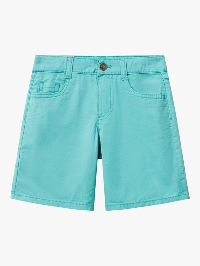 

Детские хлопковые шорты с пятью карманами Benetton, Teal Green