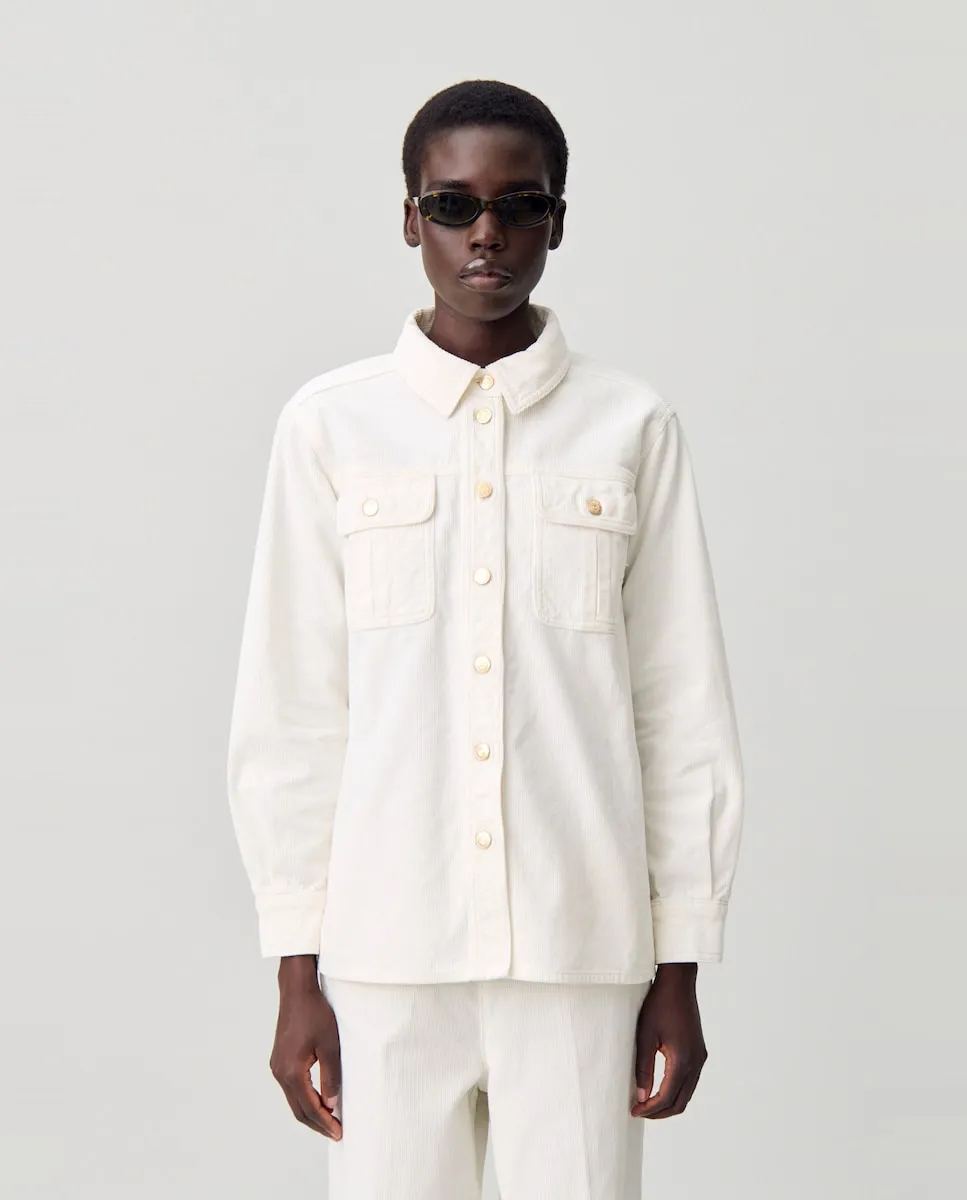 

Женская бархатная рубашка-оверсайз Claudie Pierlot, белый