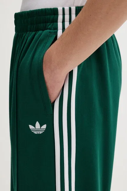 Спортивные штаны из хлопка Adidas Originals, зеленые — фото 4