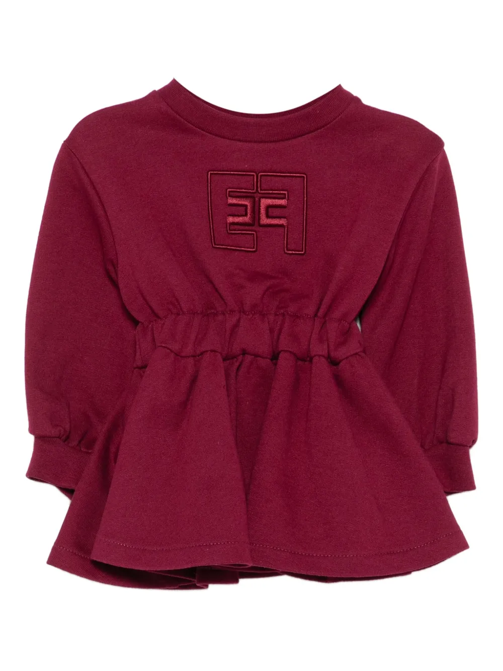 

Платье с вышитым логотипом Elisabetta Franchi La Mia Bambina, красный