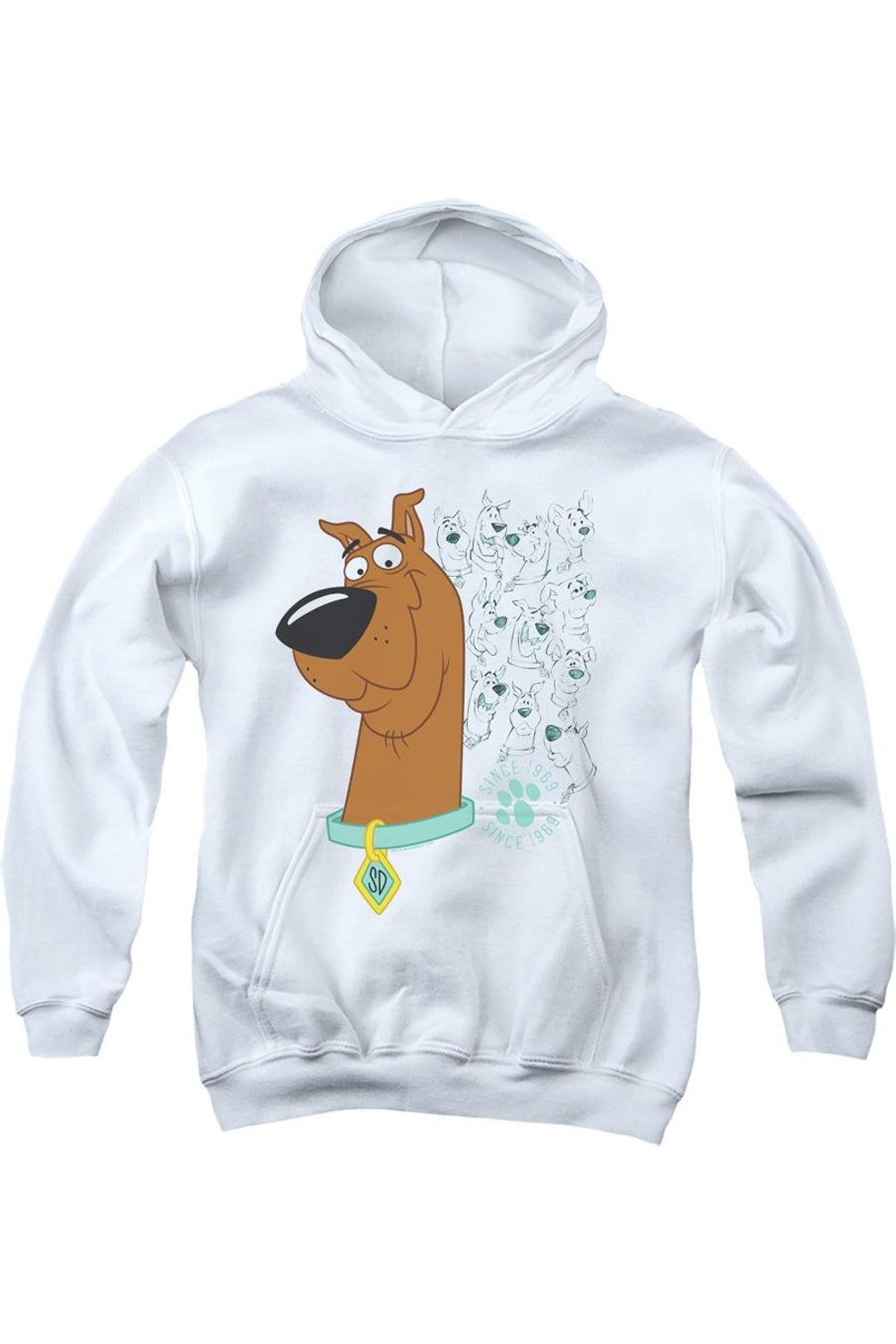 

Толстовка с капюшоном Scooby Doo "Эволюция Скуби-Ду" для детей Gildan, белый