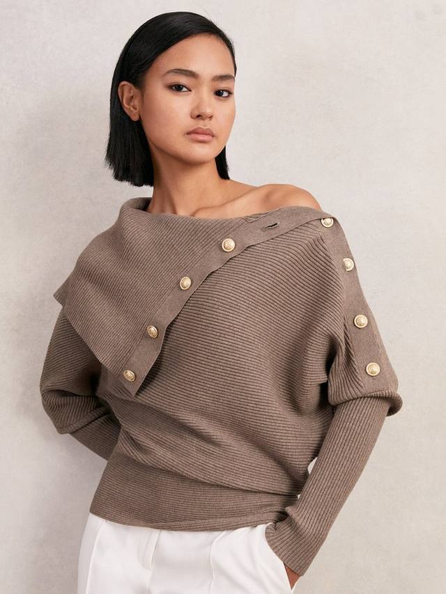 

Свитер Lexi с пуговицами Reiss, Taupe