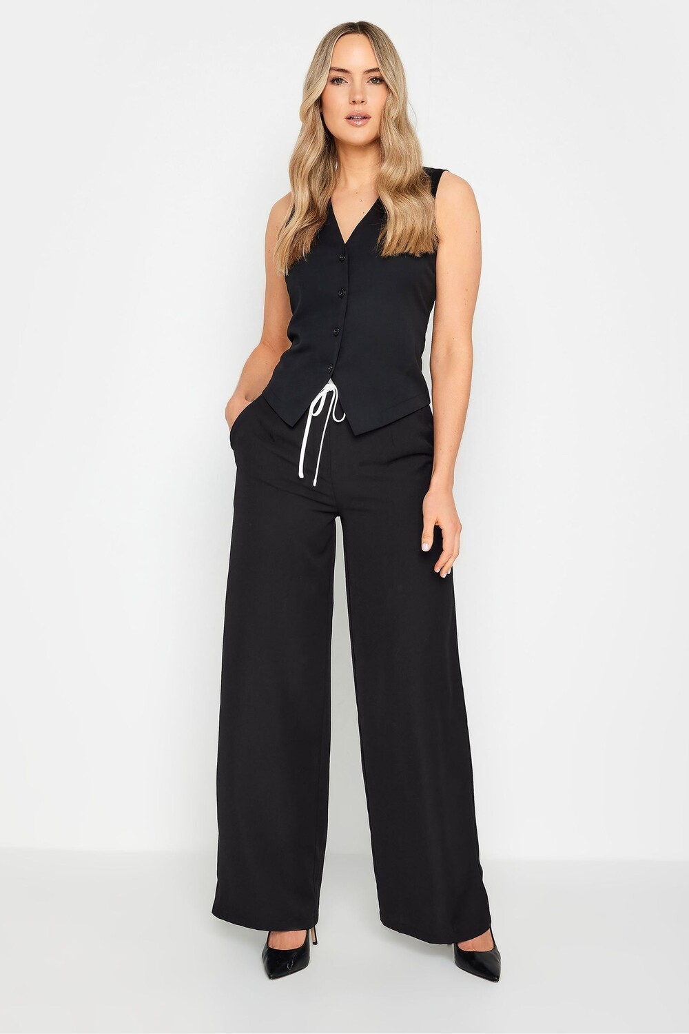 

Широкие брюки с контрастной полоской Long Tall Sally, черный