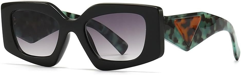 

Солнцезащитные очки в стиле ретро, ​​прямоугольные, «кошачий глаз», для женщин и мужчин, современная крупная оправа, модные широкие дужки, защита от ультрафиолета UV400 TYUVIVO, Black-green