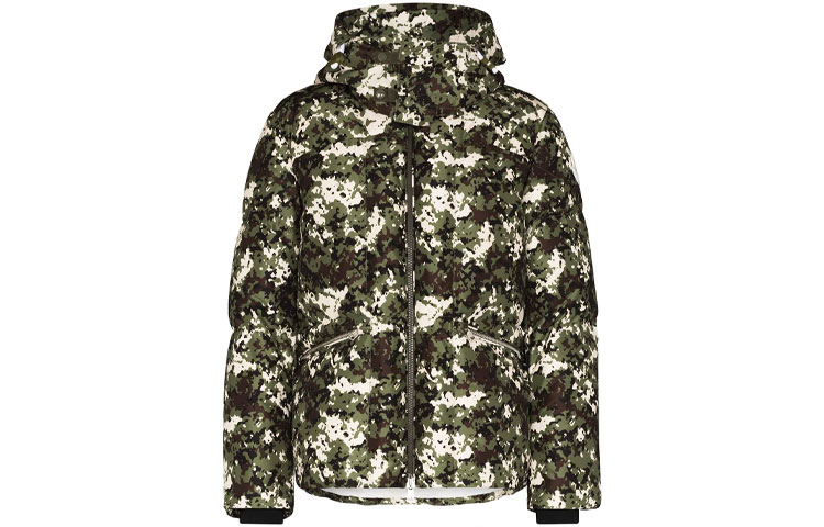 Moncler Белая камуфляжная пуховая куртка, Green Camouflage — фото 3