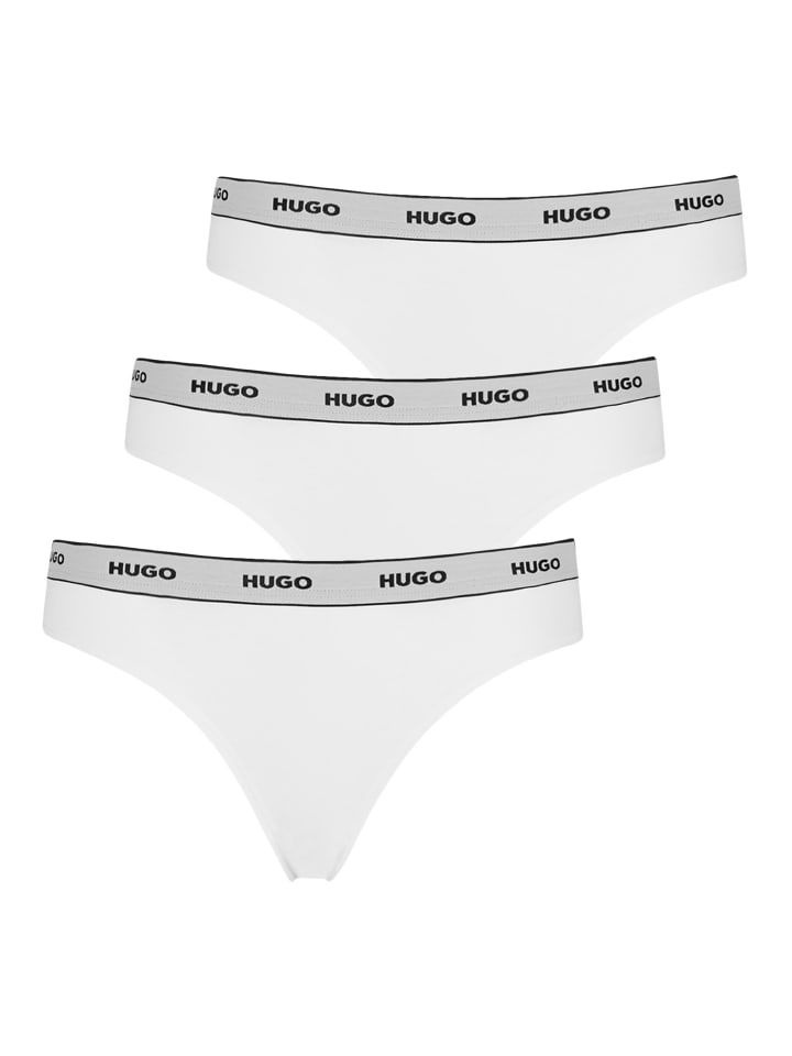 

HUGO Набор из 3 трусиков-стрингов в полоску белого цвета