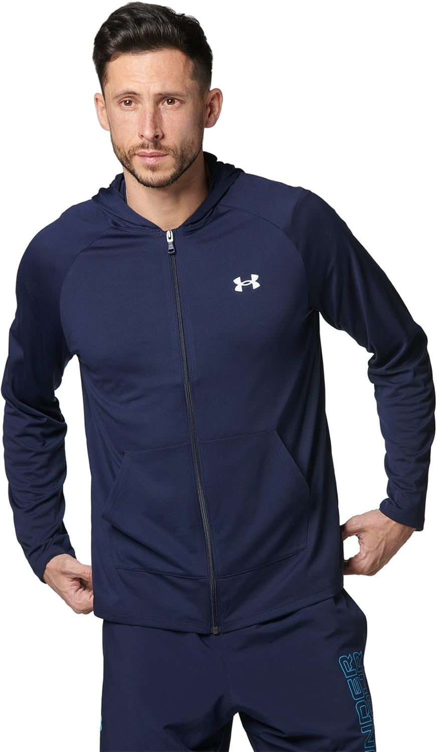 

Мужская тренировочная худи на молнии UA Tech от Under Armour, темно-синий