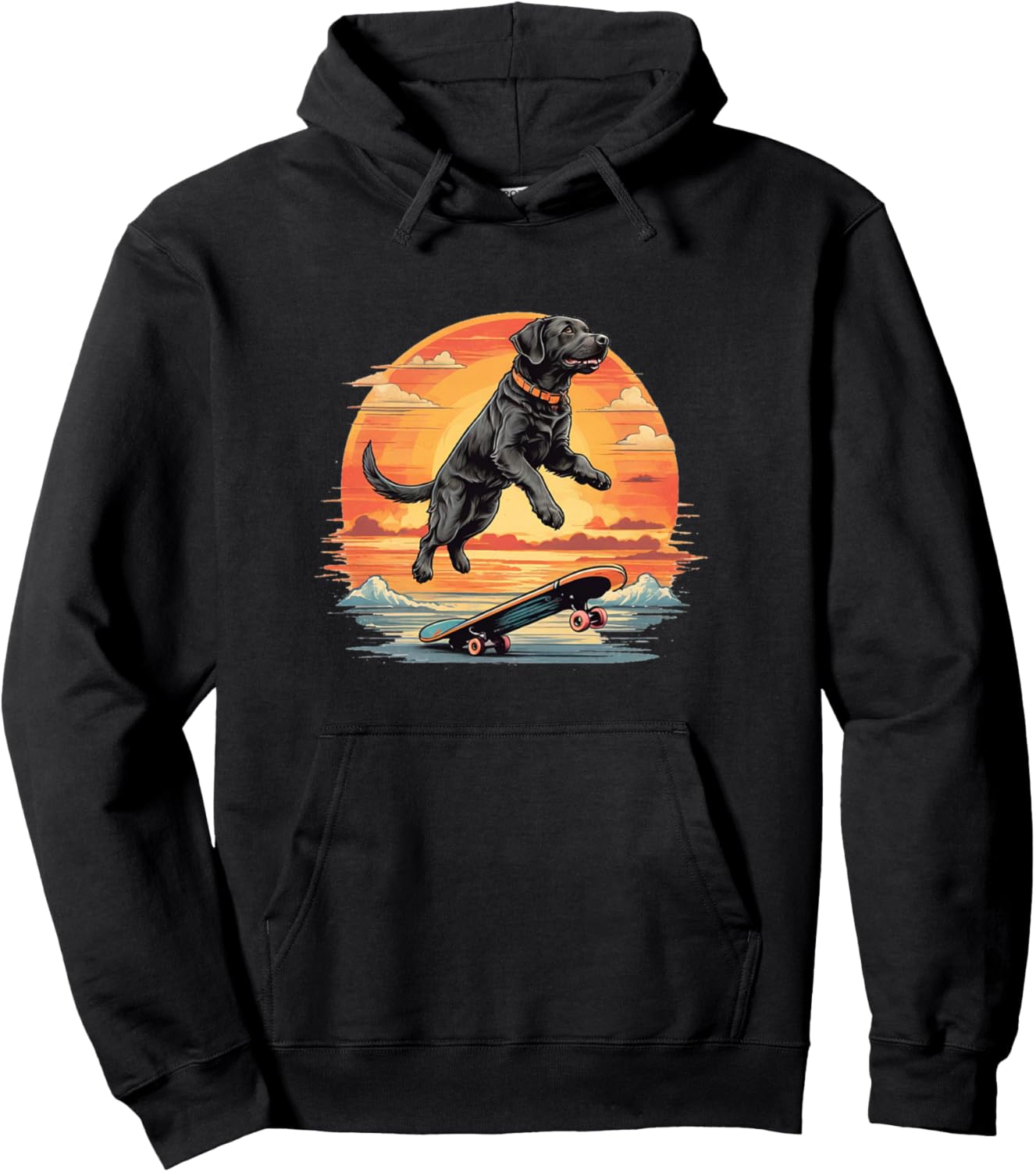 

Худи Cooler Black Labrador Retriever Dog Olli Jump Skate Beach Hoodie Skater Dog Cartoon Black Labrador On Skateboard, черный