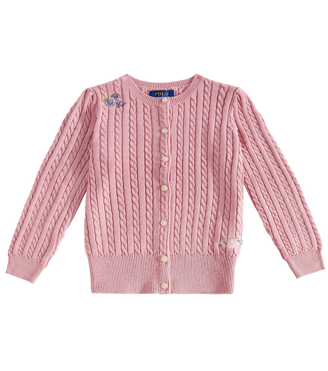 

Кардиган из хлопка с вышивкой и косами Polo Ralph Lauren Kids, Tickled Pink