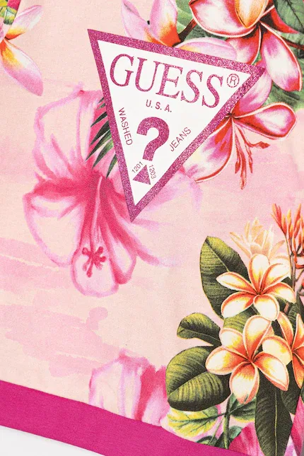 Худи детское из тонкого трикотажа Guess, розовый — фото 3