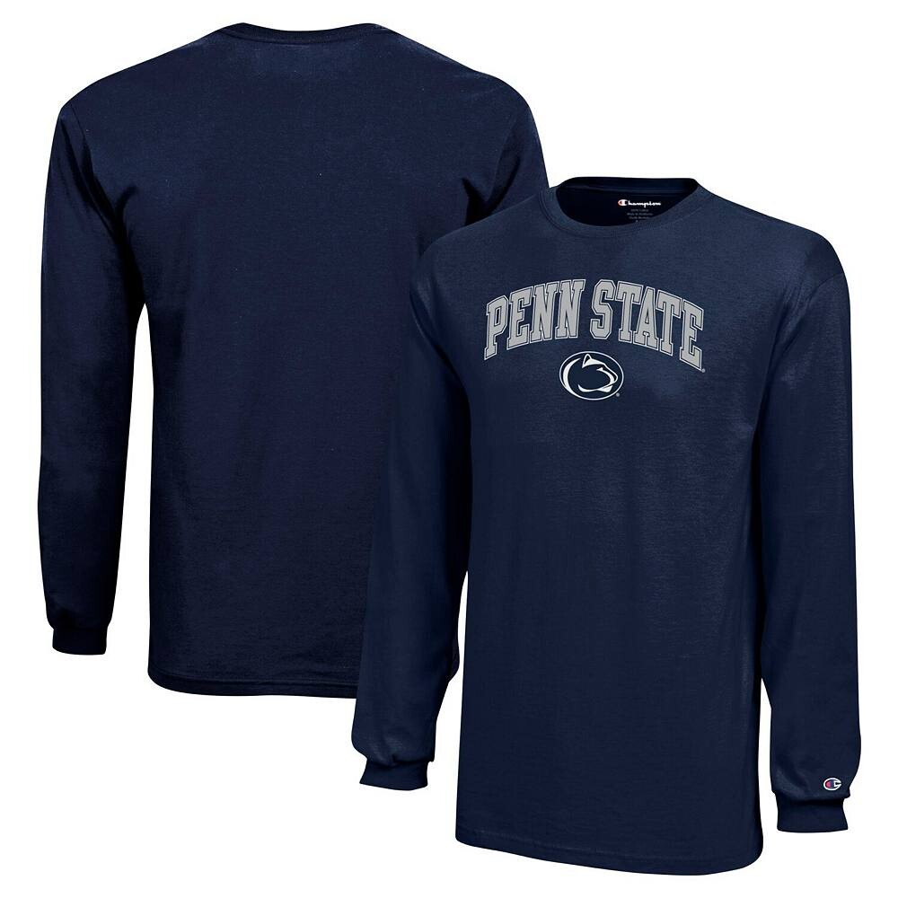 

Темно-синяя футболка с длинными рукавами и логотипом Youth Champion Penn State Nittany Lions Arch Over Logo, цвет Pst Navy