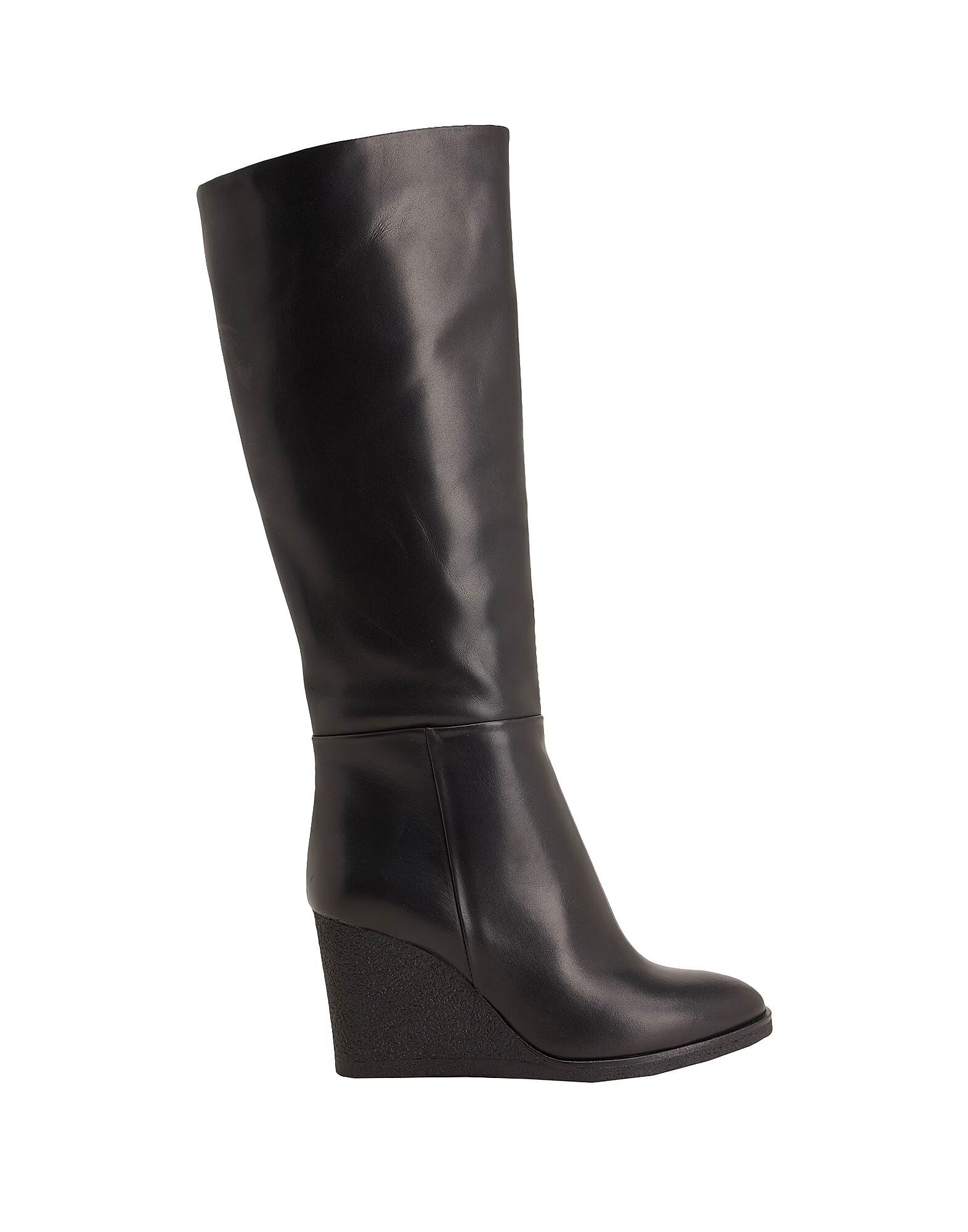 Ботинки Leather Round-Toe Platform Boot 8 By Yoox, черный