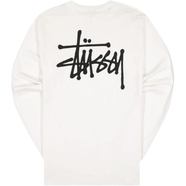 Простая футболка с длинным рукавом Stussy, белый — фото 2