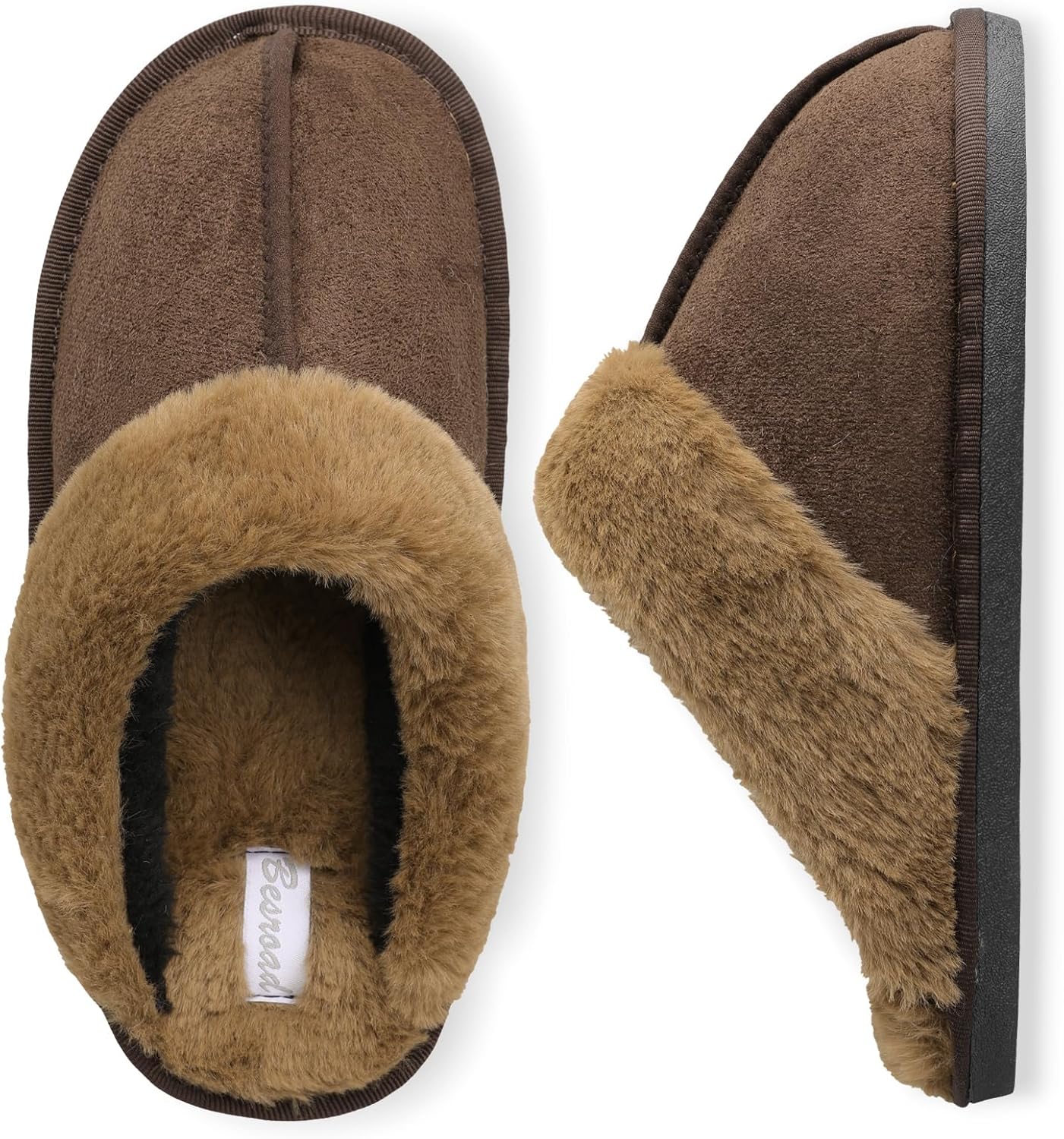 

Мужские тапочки Besroad с эффектом памяти, теплые пушистые домашние шлепанцы для спальни, для дома и улицы, коричневый