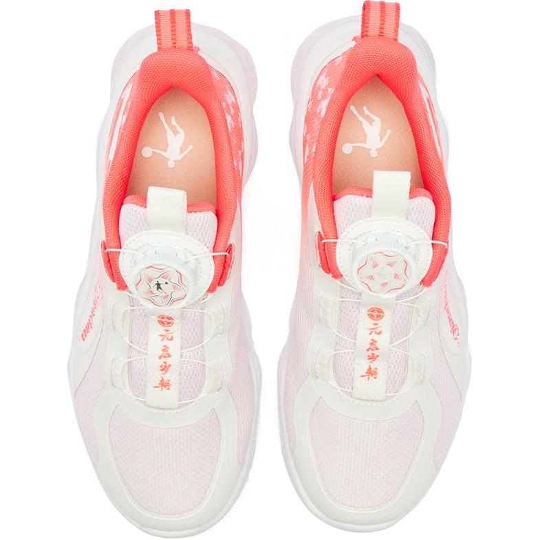 QIAODAN Детские кроссовки с амортизацией Anti Kick Low Top, белые, розовые — фото 4