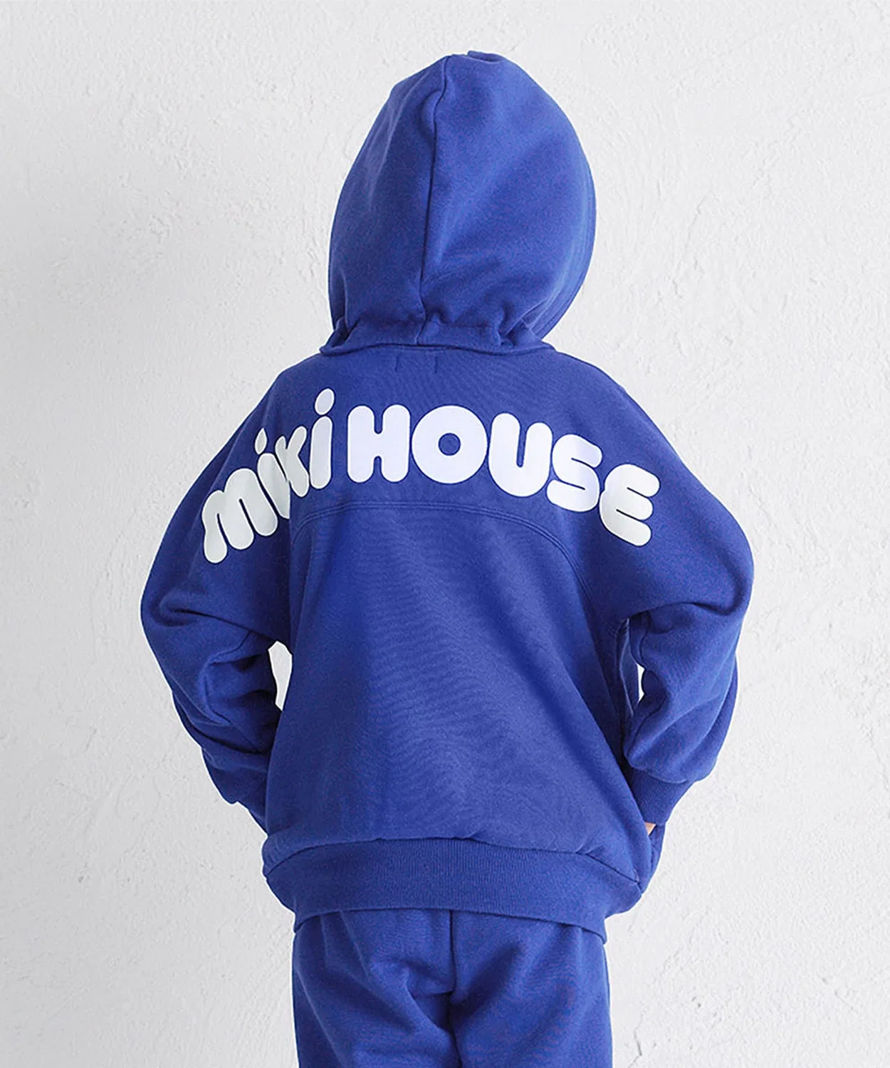 Детская худи с логотипом на спине Mikihouse, хлопок, королевский синий