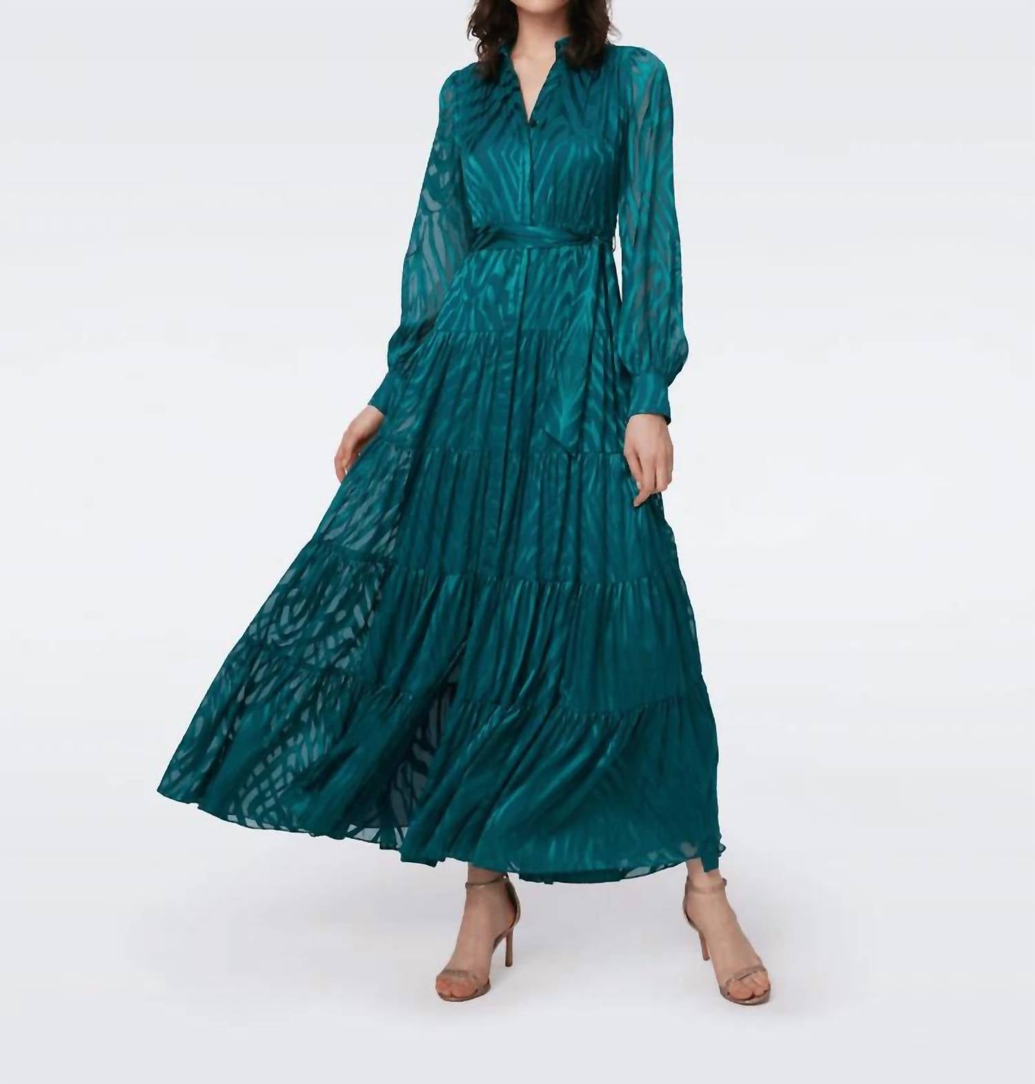 

Платье Downing в зеленом зебре Diane von Furstenberg
