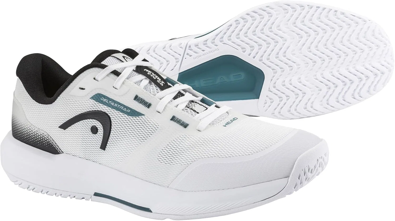 Кроссовки теннисные HEAD Revolt Evo 5.0, White/Black — фото 2