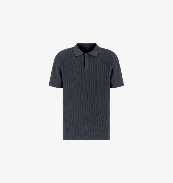 

Текстурированная рубашка-поло с короткими рукавами Emporio Armani, серый