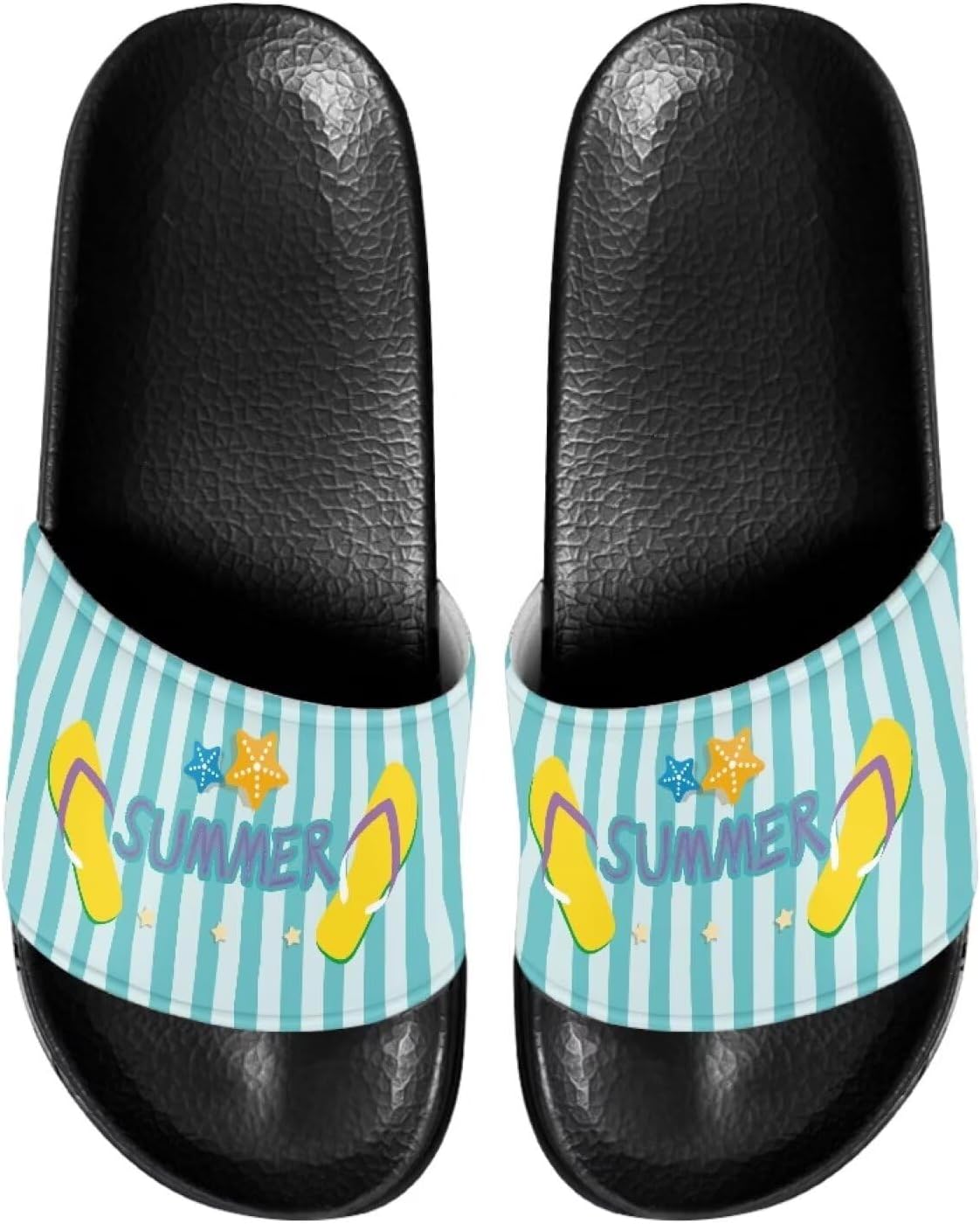 

Мужские шлепанцы для душа Kathyboom, комфортные сандалии с открытым носком, нескользящие, плоские, домашние тапочки, Stars Starfish