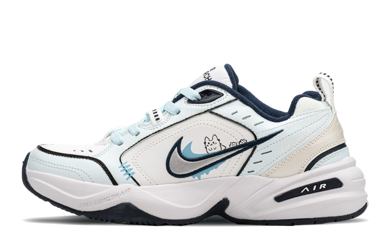 

Кроссовки Nike Air Monarch 4 Chunky Sneakers Unisex Low-top Blue/Silver, синий/серебряный